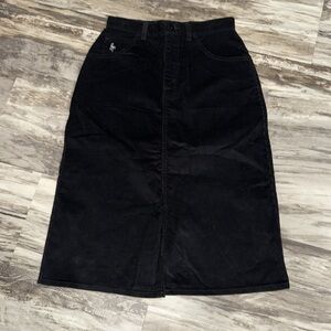 Vintage Hunt Club Black corduroy skirt JC Penney excellent like new see measure